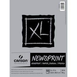 Canson XL Series Newsprint Pad, Tape Binding, 100 Sheet, 9x12 inch, 1 Count