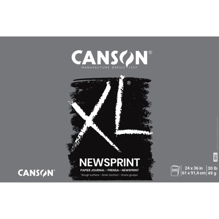 Canson XL Series Newsprint Pad, Foldover Binding, 100 Sheet, 24x36 inch, 1 Count