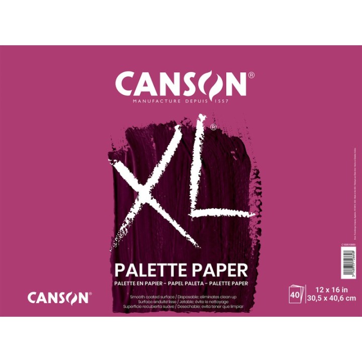 Canson XL Series Palette Pad, Foldover Binding, 40 Sheet, 12x16 inch, 1 Count
