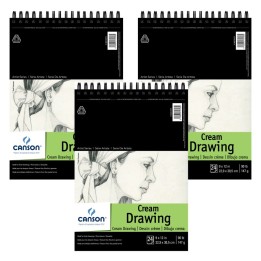 Canson Artist Series Drawing Pad, Top Wire Binding, 24 Sheet, 9x12 inch, Pack of 3