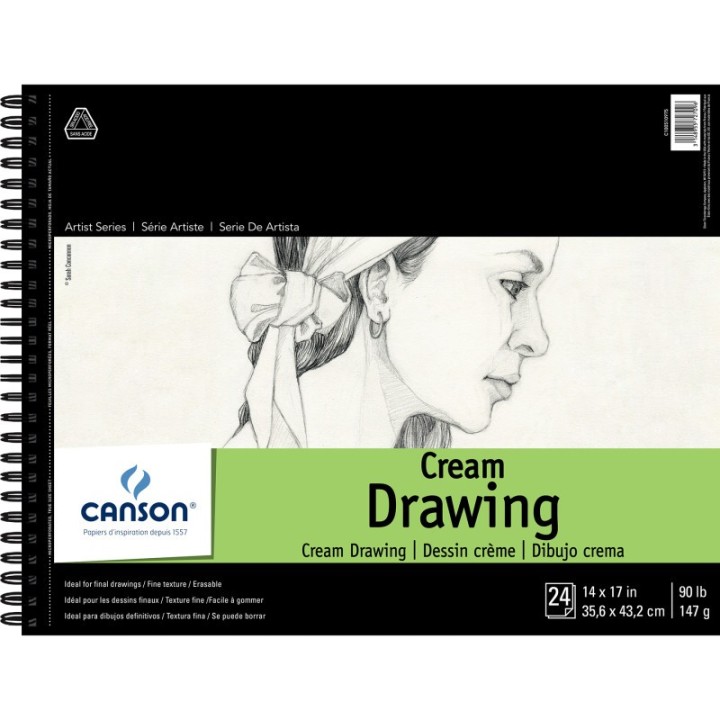 Canson Artist Series Drawing Pad, Side Wire Binding, 24 Sheet, 14x17 inch, 1 Count