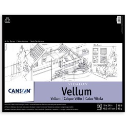 Canson Artist Series Vidalon Vellum Pad, Translucent, Foldover Binding, 50 Sheet, 19X24 inch, 1 Count