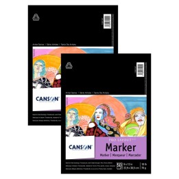 Canson Artist Series Pro Layout Marker Pad, Foldover Binding, 50 Sheet, 9x12 inch, Pack of 2