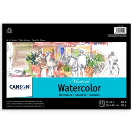 Canson Artist Series Montval Watercolor Pad, Foldover Binding, Foldover Binding, 12 Sheet, 10x15 inch, 1 Count