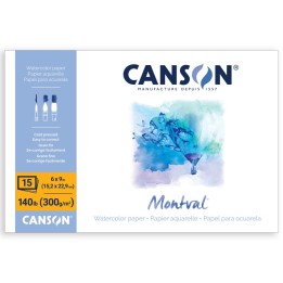 Canson Artist Series Montval Watercolor Block, Foldover Binding, 15 Sheet, 6x9 inch, 1 Count