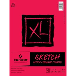 Canson XL Series Sketch Pad, Foldover Binding, 25 Sheet, 9x12 inch, 1 Count