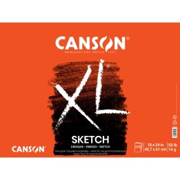 Canson XL Series Sketch Pad, Foldover Binding, 25 Sheet, 18x24 inch, 1 Count