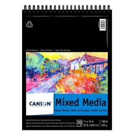 Canson Artist Series Mixed Media Pad, Top Wire Binding, 20 Sheet, 11x14 inch, 1 Count