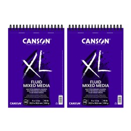 Canson XL Series Mixed Media Pad, Top Wire Binding, 30 Sheet, 9x12 inch, Pack of 2