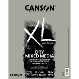 Canson XL Series Mixed Media Pad, Toned Gray, Foldover Binding, 10 Sheet, 11x14 inch, 1 Count