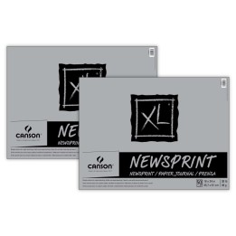 Canson XL Series Newsprint Pad, Foldover Binding, 50 Sheet, 18x24 inch, Pack of 2