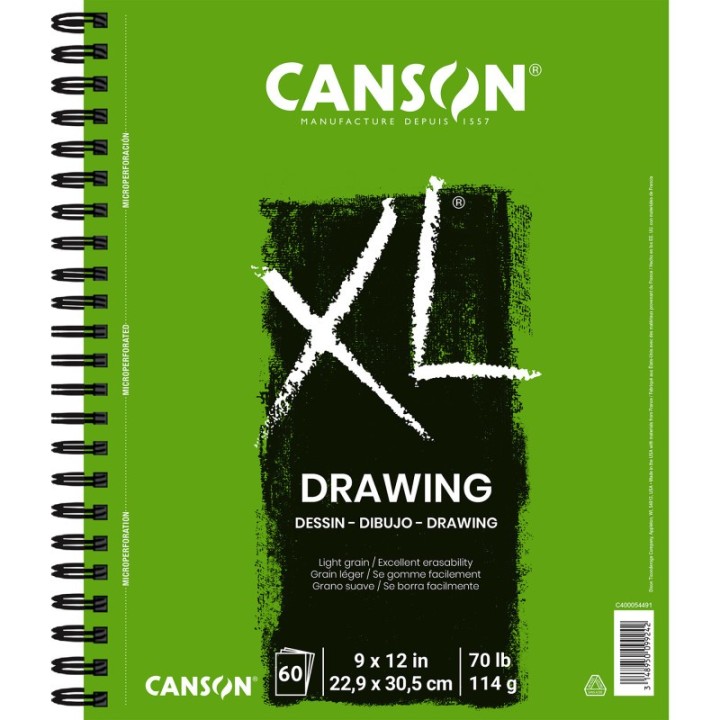 Canson XL Series Drawing Pad, Side Wire Binding, 60 Sheet, 9x12 inch, 1 Count