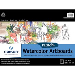 Canson Artist Series Montval Plein Air Watercolor Board, Foldover Binding, 10 Sheet, 12x16 inch, 1 Count