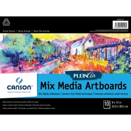 Canson Artist Series Plein Air Mixed Media Board, Foldover Binding, 10 Sheet, 9x12 inch, 1 Count