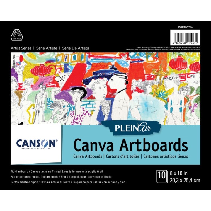 Canson Artist Series Canva Plein Air Canvas Board, Foldover Binding, 10 Sheet, 8x10 inch, 1 Count