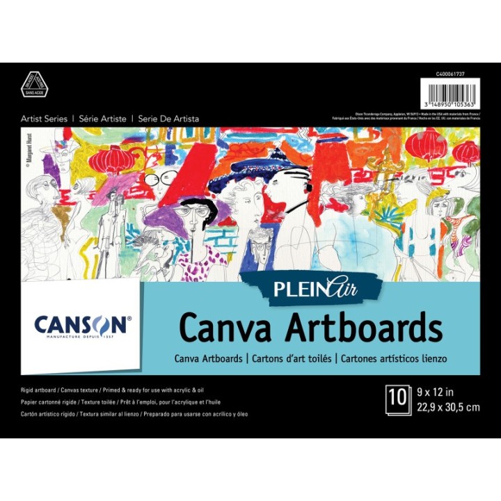 Canson Artist Series Canva Plein Air Canvas Board, Foldover Binding, 10 Sheet, 9x12 inch, 1 Count