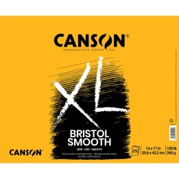 Canson XL Series Bristol Pad, Smooth Finish, Foldover Binding, 25 Sheet, 14x17 inch, 1 Count