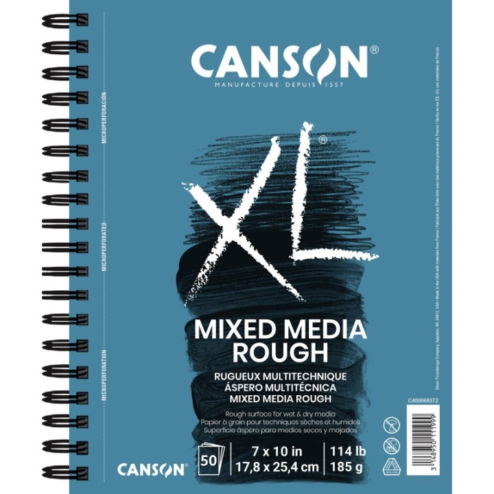 Canson XL Series Mixed Media Pad, Side Wire Binding, 50 Sheet, 7x10 inch, 1 Count