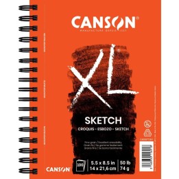 Canson XL Series Sketch Pad, Side Wire Binding, 100 Sheet, 5.5x8.5 inch, 1 Count