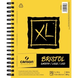Canson XL Series Bristol Pad, Smooth Finish, Side Wire Binding, 25 Sheet, 7x10 inch, 1 Count