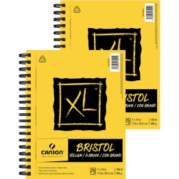 Canson XL Series Bristol Pad, Vellum Finish, Wire Binding, 25 Sheet, 7x10 inch, Pack of 2