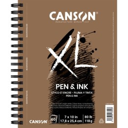 Canson XL Series Pen & Ink Pad, Side Wire Binding, 60 Sheet, 7x10 inch, 1 Count
