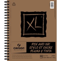 Canson XL Series Pen & Ink Pad, Side Wire Binding, 60 Sheet, 9X12 inch, 1 Count