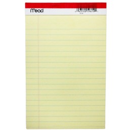 Mead® Junior Legal Pad, 50 Sheets, 5" x 8", Canary, 1 Count