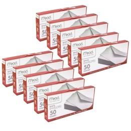 Mead® White Gummed Business Envelopes, 4 1/8 x 9 1/250#10, 50 Per Pack, 10 Packs