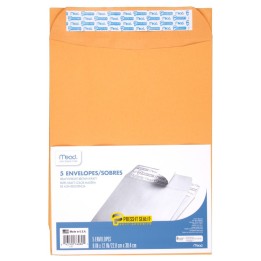 Mead® Press-It Seal-It® Envelopes, 9" x 12", Pack of 5