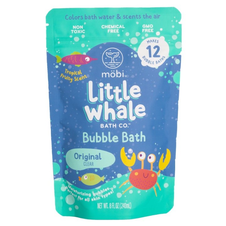 Little Whale Bath Co. Bubble Bath, Unscented, Clear
