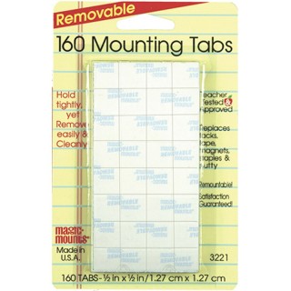 Magic-Mounts® Removable Mounting Tabs, 1/2" x 1/2", Pack of 160