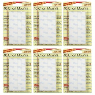 Magic-Mounts® Chart Mounts, 1" x 1", 40 Per Pack, 6 Packs