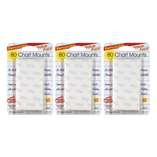Magic-Mounts® Removable Chart Tabs, 1" x 1", 80 Per Pack, 3 Packs