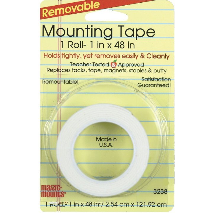 Magic-Mounts® Removable Mounting Tape, 1" x 48" Roll