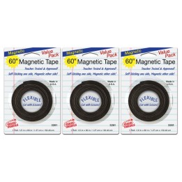 Magic-Mounts® Magnetic Tape, 1/2" x 60" Roll, Pack of 3