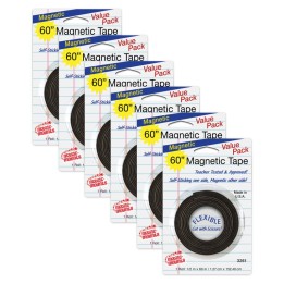 Magic-Mounts® Magnetic Tape, 1/2" x 60" Roll, Pack of 6