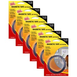 Magic-Mounts® Magnetic Tape, 1/2" x 30" Roll, Pack of 6