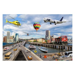 MOJO On-the-Go Transportation Jumbo Photographic Floor Puzzle