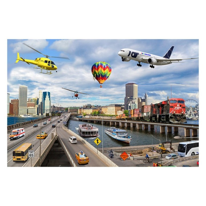 MOJO On-the-Go Transportation Jumbo Photographic Floor Puzzle