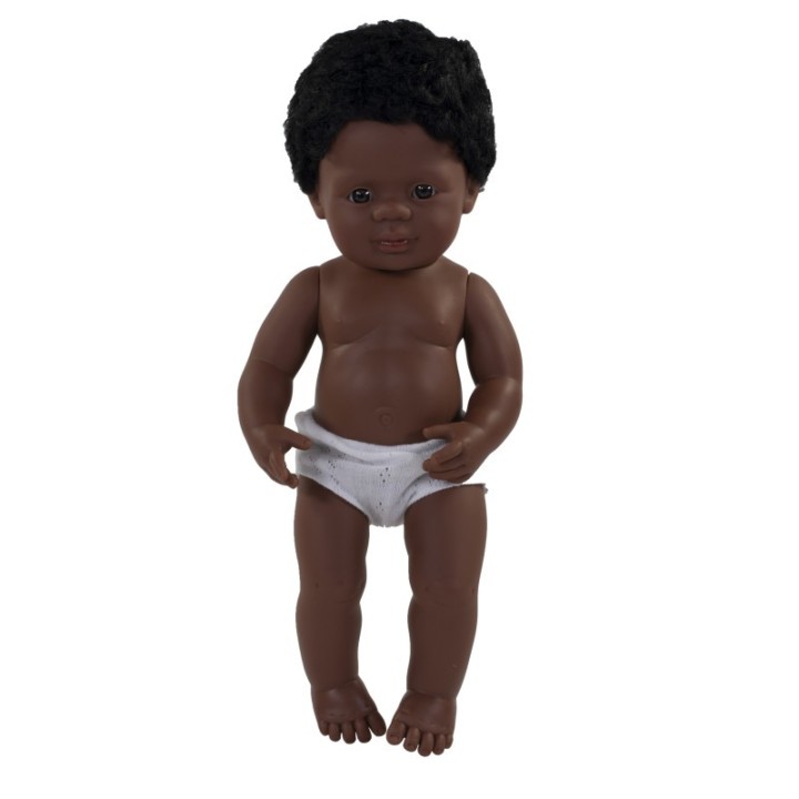Miniland Anatomically Correct 15" Baby Doll, African-American Boy