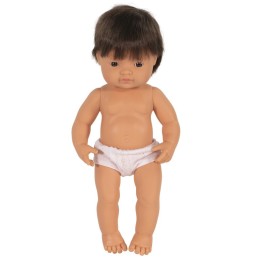 Miniland Anatomically Correct 15" Baby Doll, Caucasian Boy, Brunette