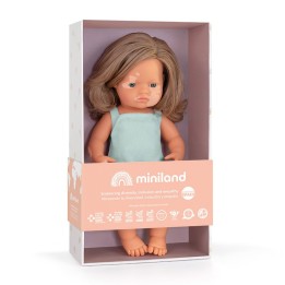 Miniland Anatomically Correct 15" Baby Doll, Caucasian Blonde Girl with Vitiligo