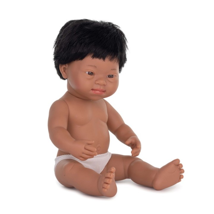 Miniland Anatomically Correct 15" Baby Doll, Down Syndrome Hispanic Boy