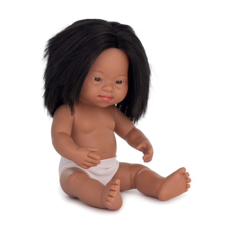 Miniland Anatomically Correct 15" Baby Doll, Down Syndrome Hispanic Girl