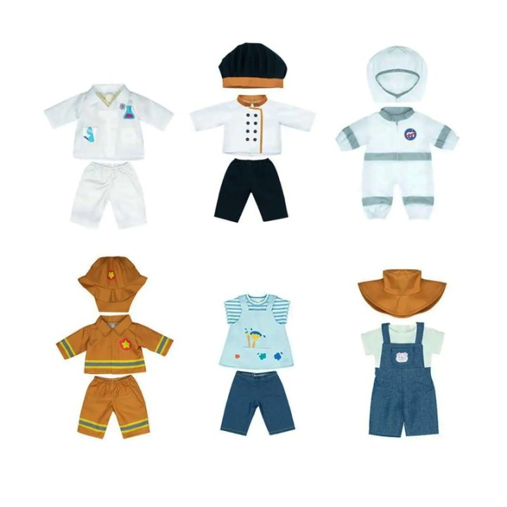 Miniland Doll Clothing Set, 15", Set of 6 Professions