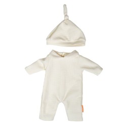 Miniland Beige Pajamas with Hat, 15"