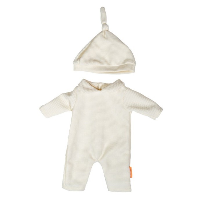 Miniland Beige Pajamas with Hat, 15"