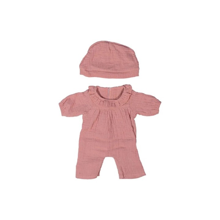 Miniland Pink Pajamas with Hat, 15"
