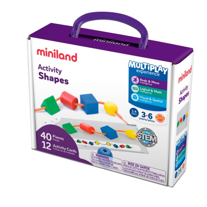 Miniland Activity Shapes, Giant Beads and Laces Set